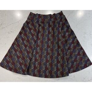 Effies Heart Skirt Leaves Print Sz M Pockets Cotton A Line Circle Carnaby Skater